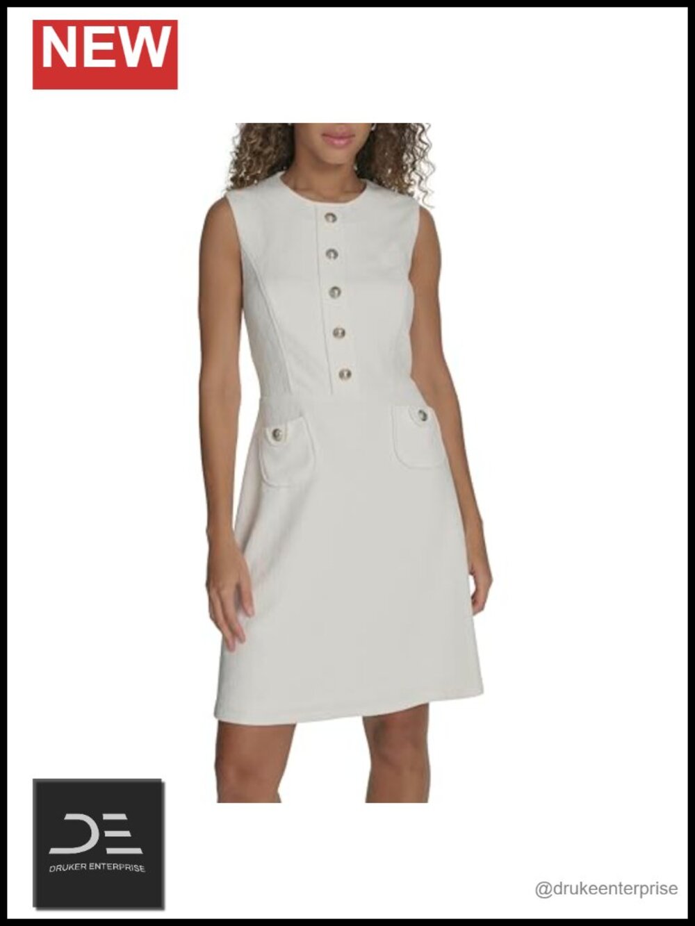 Tommy Hilfiger Women's Pocketed Sleeveless Fit and Flare Dress